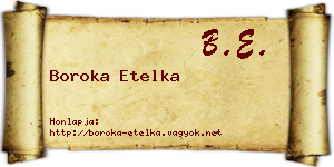 Boroka Etelka névjegykártya